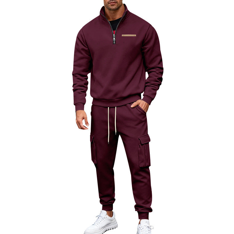 Luca | Effortless Zip-Neck Cargo Jogger Tracksuit