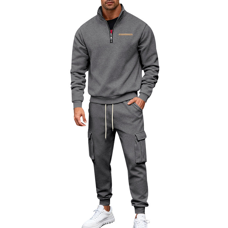 Luca | Effortless Zip-Neck Cargo Jogger Tracksuit