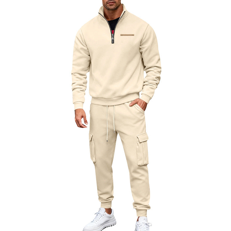 Luca | Effortless Zip-Neck Cargo Jogger Tracksuit