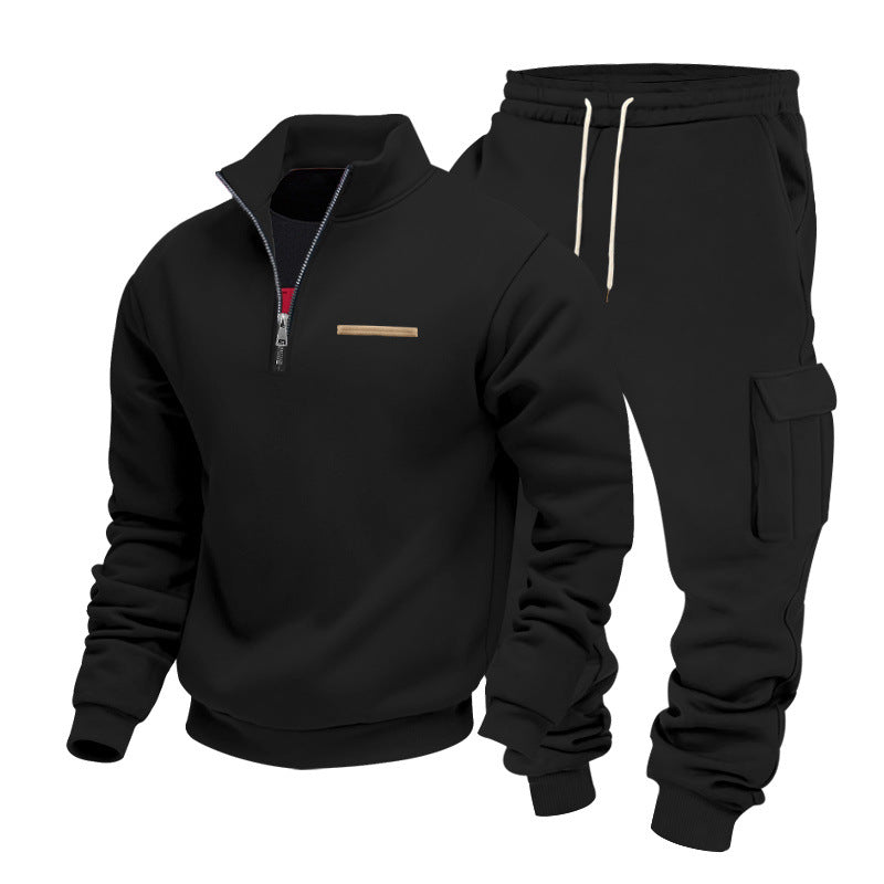 Luca | Effortless Zip-Neck Cargo Jogger Tracksuit