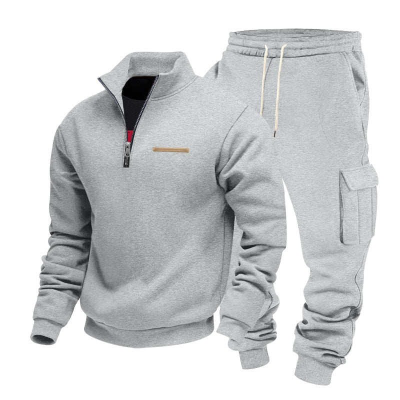 Luca | Effortless Zip-Neck Cargo Jogger Tracksuit