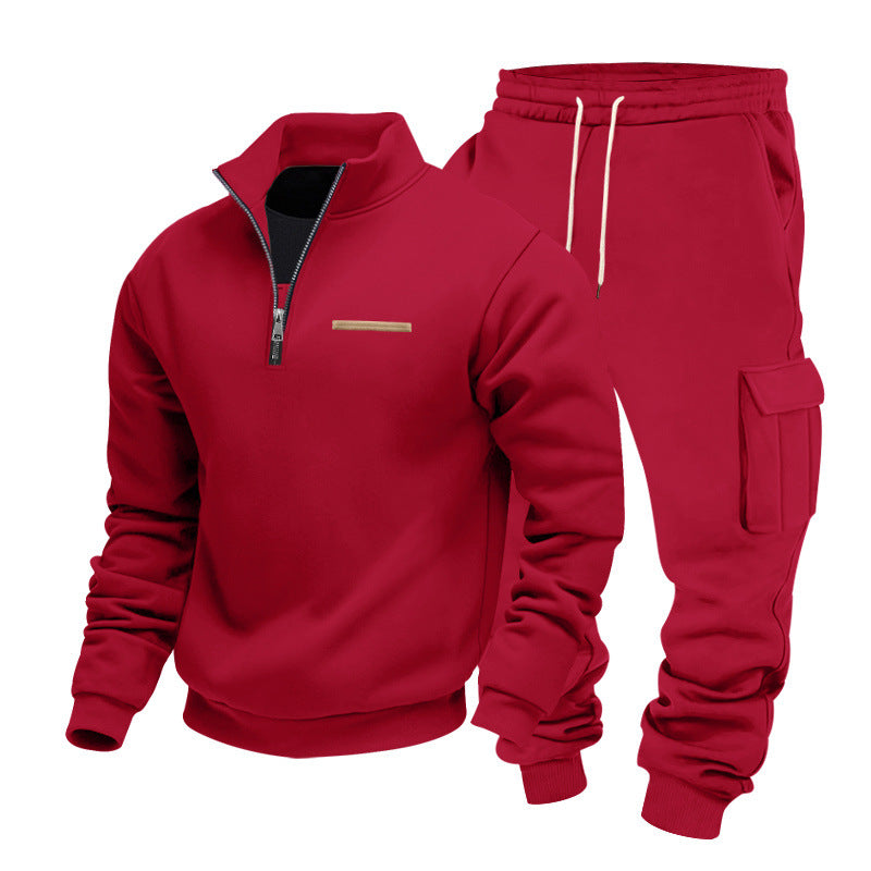 Luca | Effortless Zip-Neck Cargo Jogger Tracksuit