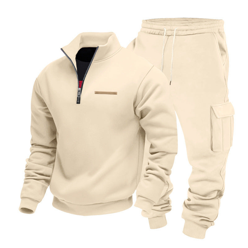 Luca | Effortless Zip-Neck Cargo Jogger Tracksuit