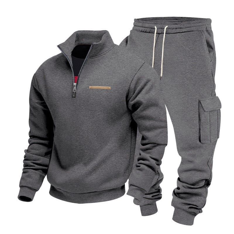 Luca | Effortless Zip-Neck Cargo Jogger Tracksuit