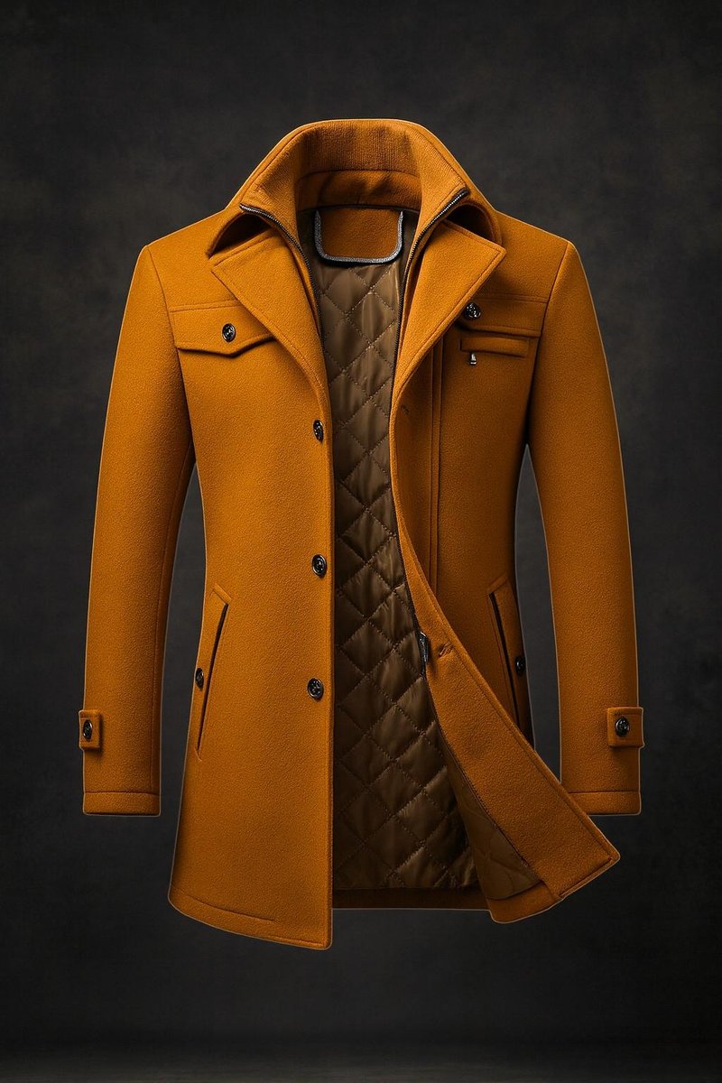 Luca | Graceful Quilted-Lined Double-Collar Mens Overcoat