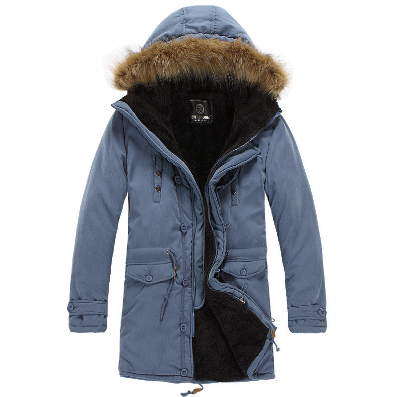 Luca | Sophisticated Fur-Trim Hooded Mens Parka Jacket