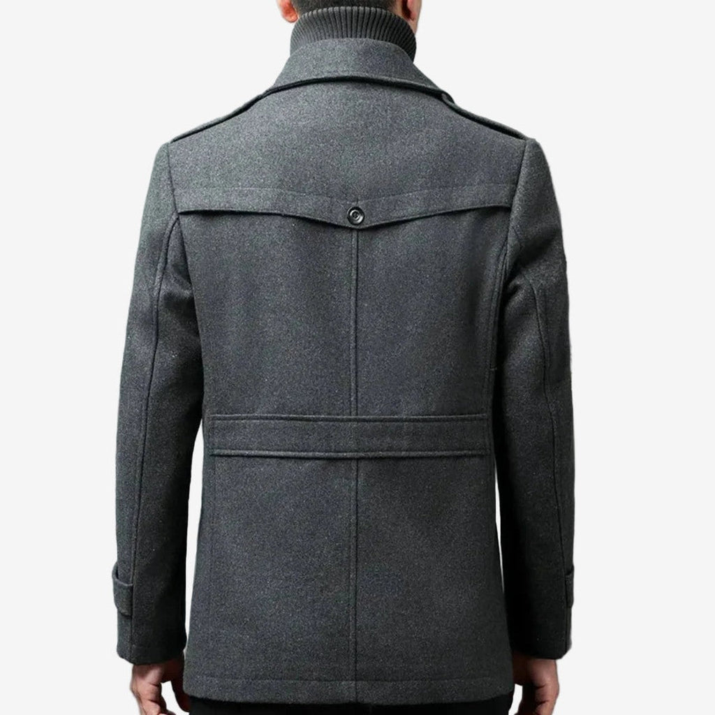 Lucas | Sophisticated Double-Breasted Mens Coats with Funnel Collar