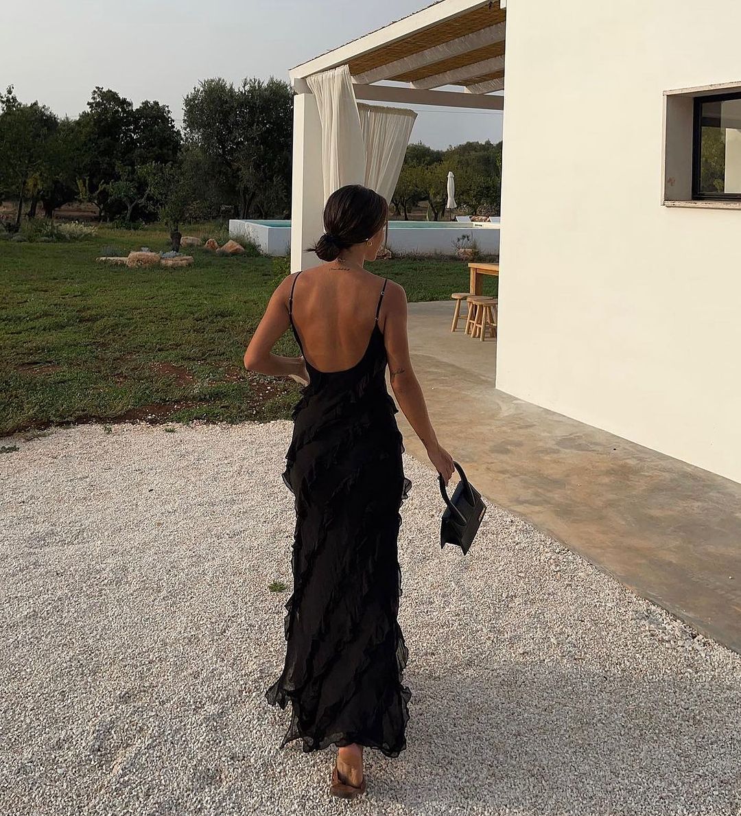 Luna | Elegant Ruffle Christmas Party Maxi Dress