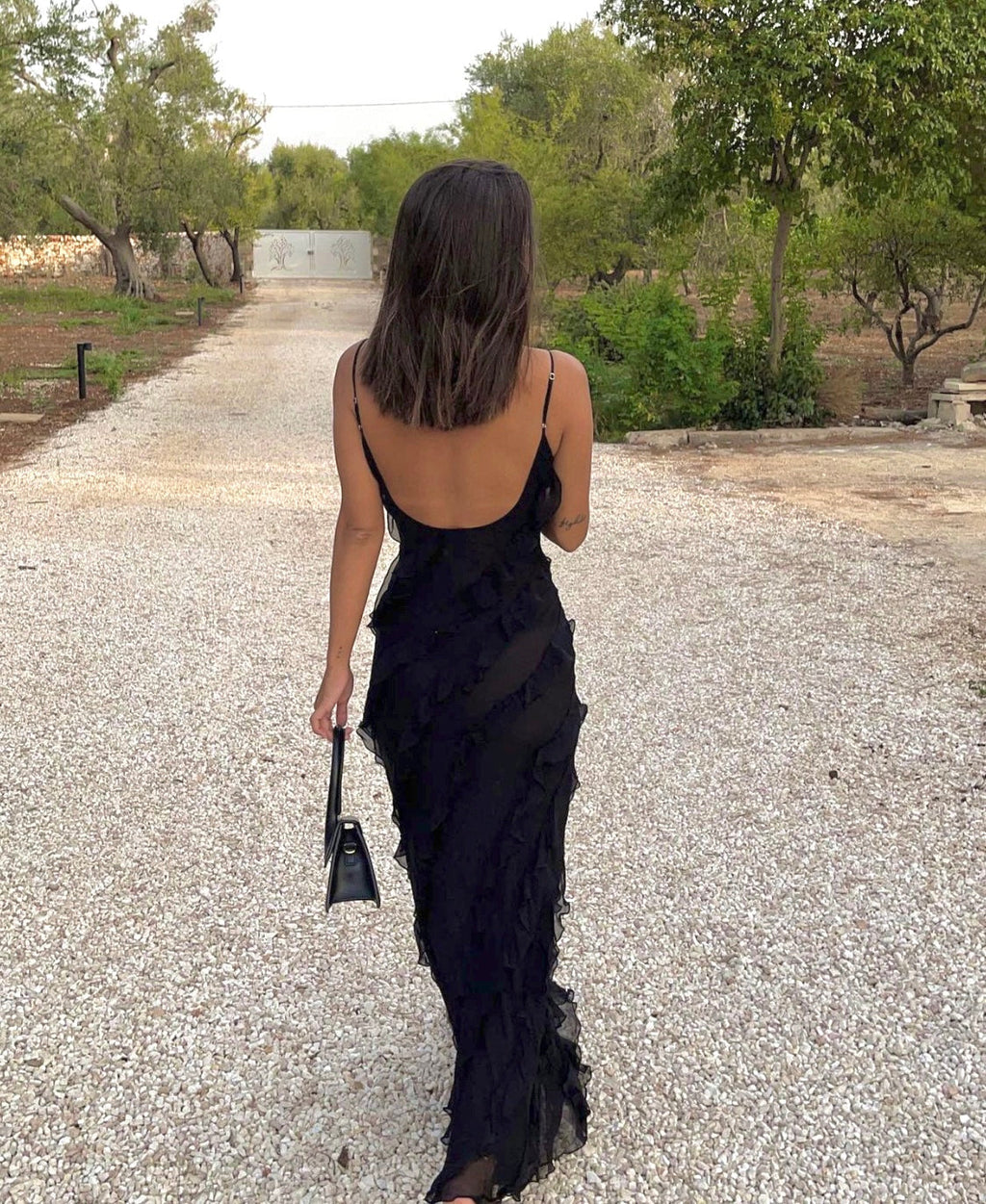 Luna | Elegant Ruffle Christmas Party Maxi Dress