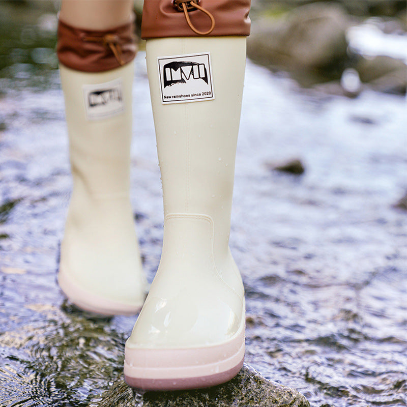 Luna | Stylish Knee High Waterproof Boots with Drawstring Cuff
