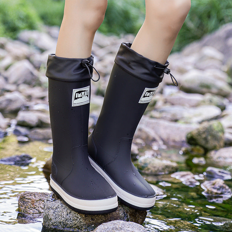 Luna | Stylish Knee High Waterproof Boots with Drawstring Cuff