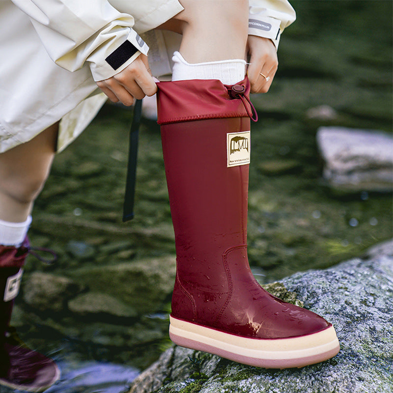 Luna | Stylish Knee High Waterproof Boots with Drawstring Cuff