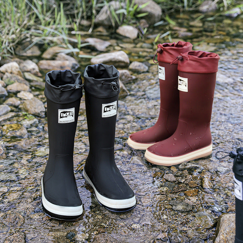 Luna | Stylish Knee High Waterproof Boots with Drawstring Cuff