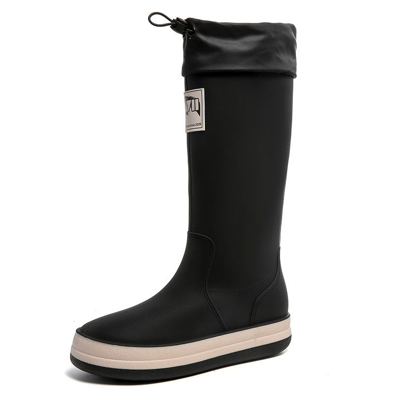 Luna | Stylish Knee High Waterproof Boots with Drawstring Cuff