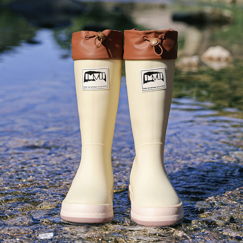 Luna | Stylish Knee High Waterproof Boots with Drawstring Cuff