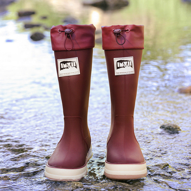 Luna | Stylish Knee High Waterproof Boots with Drawstring Cuff
