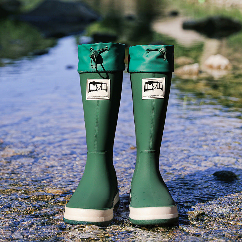 Luna | Stylish Knee High Waterproof Boots with Drawstring Cuff