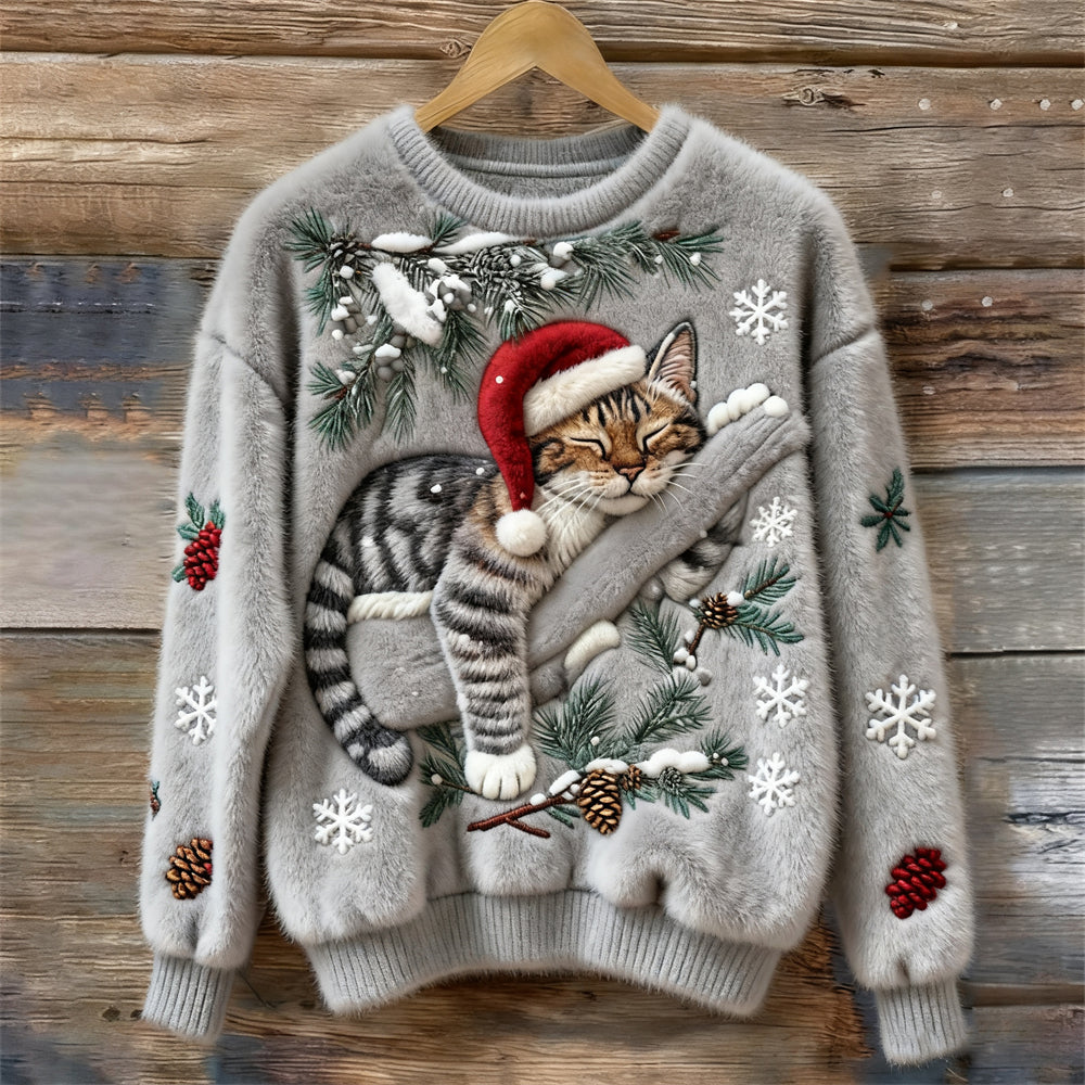 Luna | Timeless Festive Cat Print Ladies Xmas Jumpers