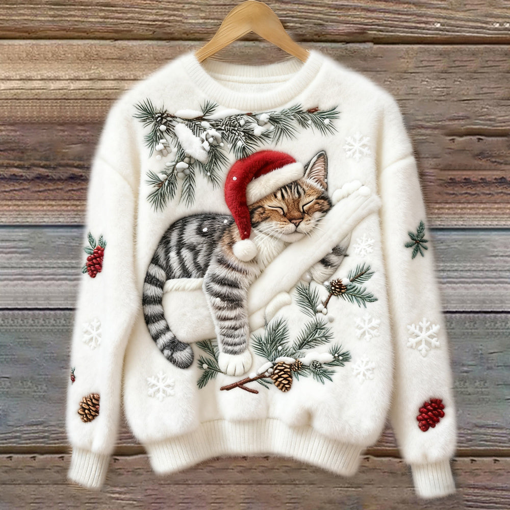 Luna | Timeless Festive Cat Print Ladies Xmas Jumpers