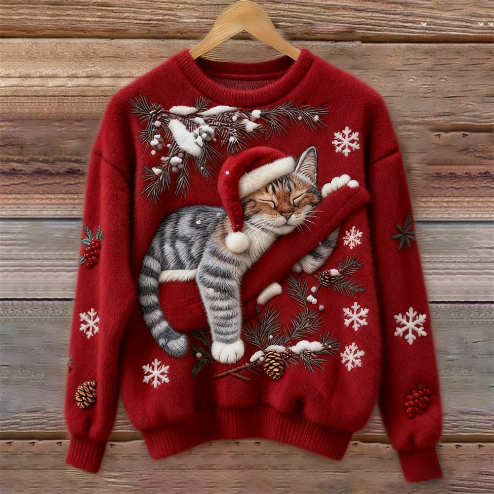Luna | Timeless Festive Cat Print Ladies Xmas Jumpers