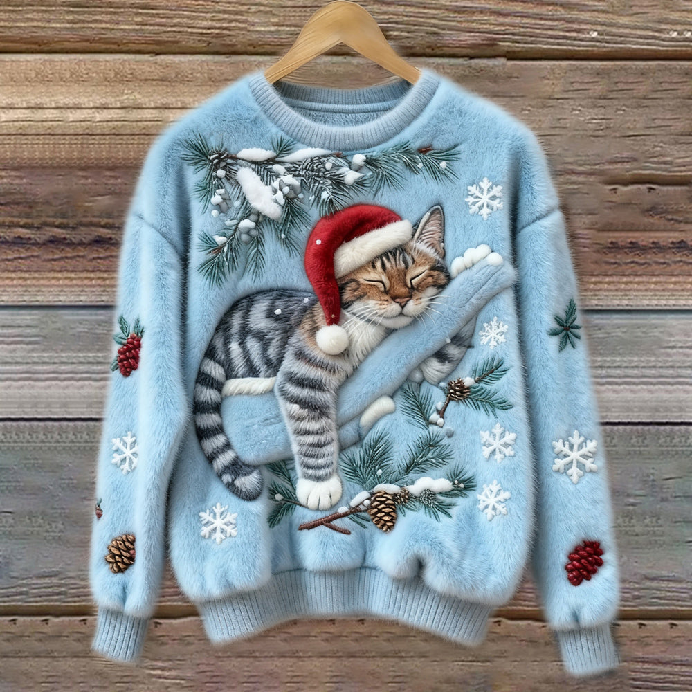 Luna | Timeless Festive Cat Print Ladies Xmas Jumpers