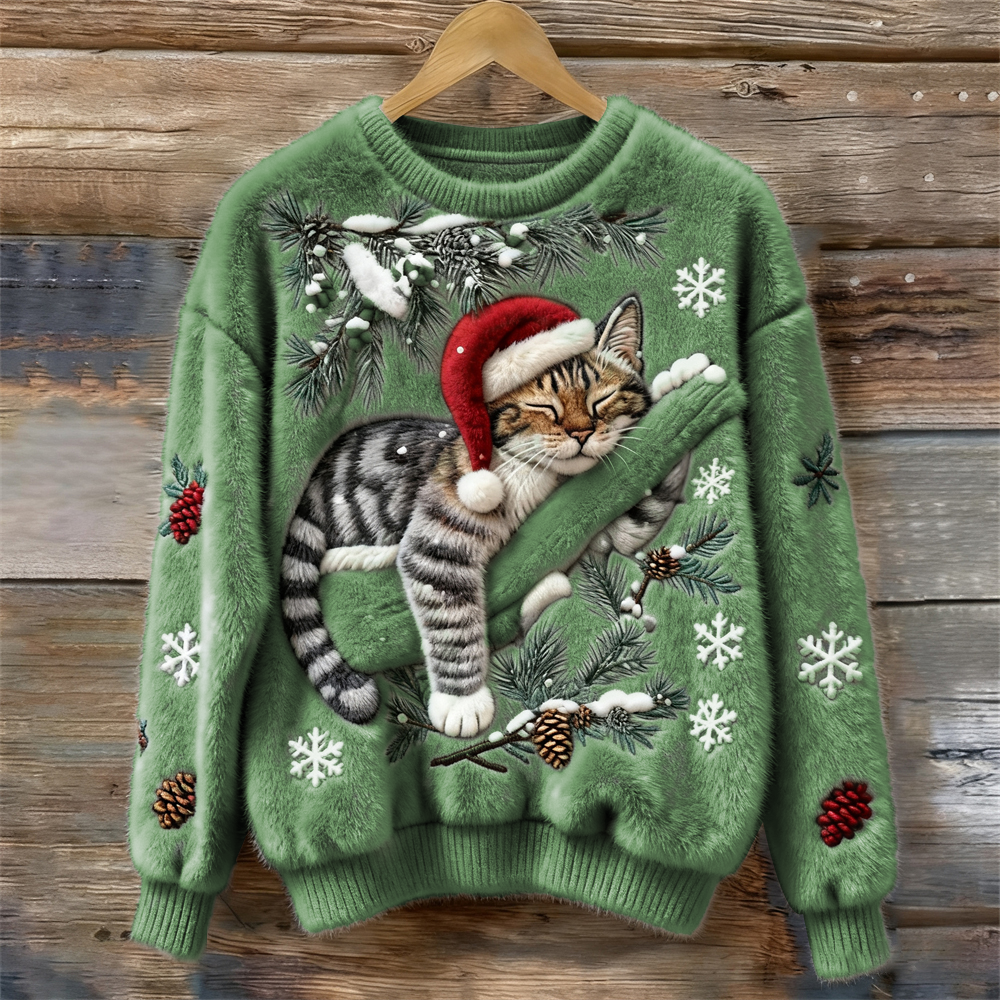 Luna | Timeless Festive Cat Print Ladies Xmas Jumpers