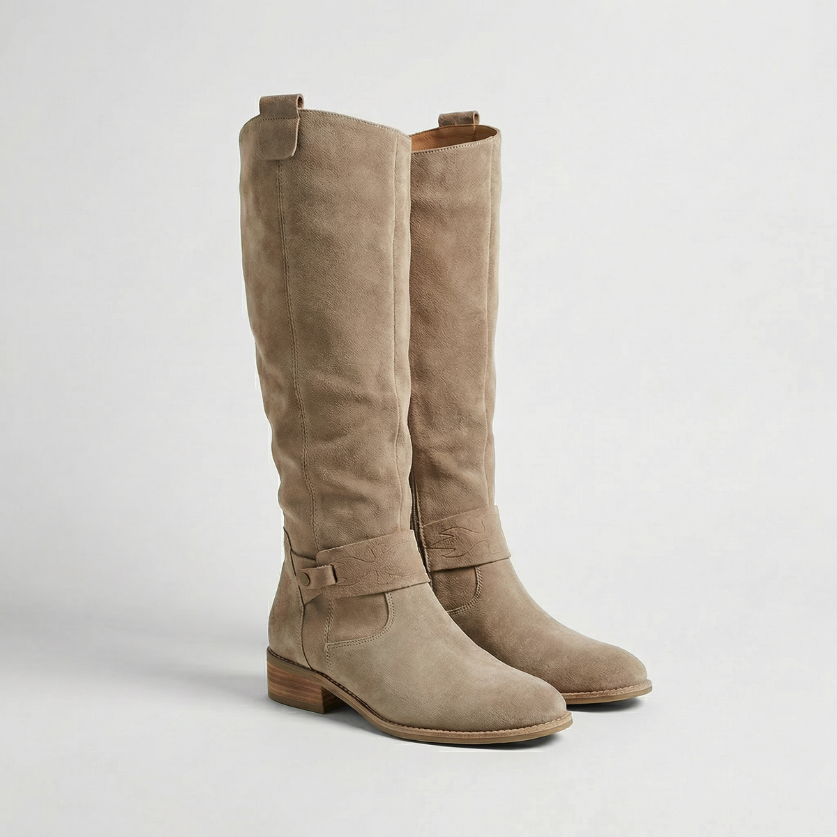 Lyla | Chic Slouchy Knee High Boots with Buckle Strap