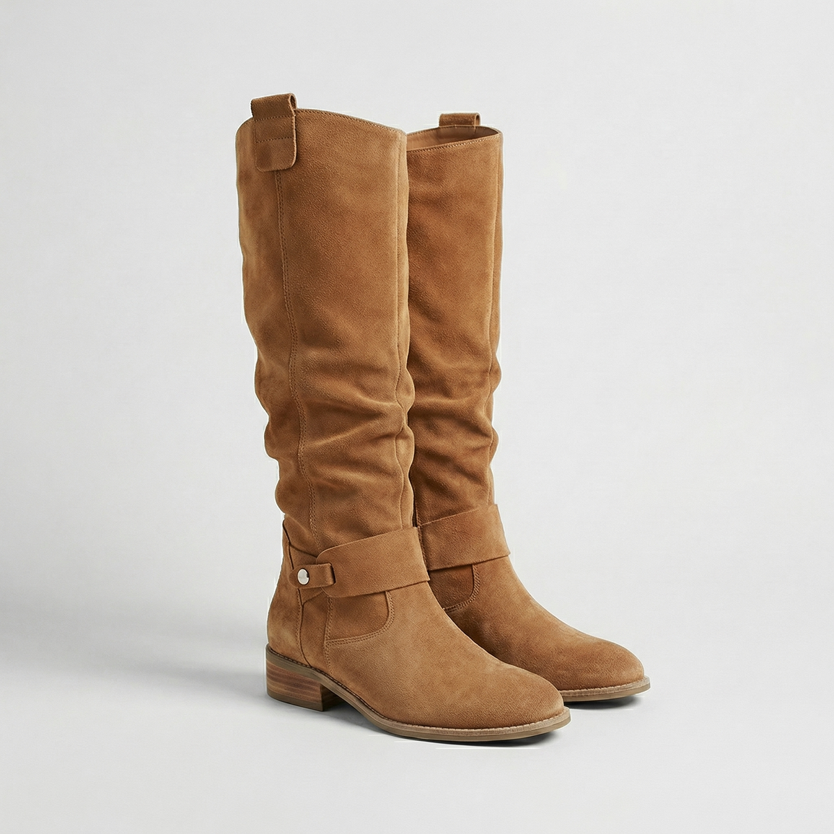 Lyla | Chic Slouchy Knee High Boots with Buckle Strap