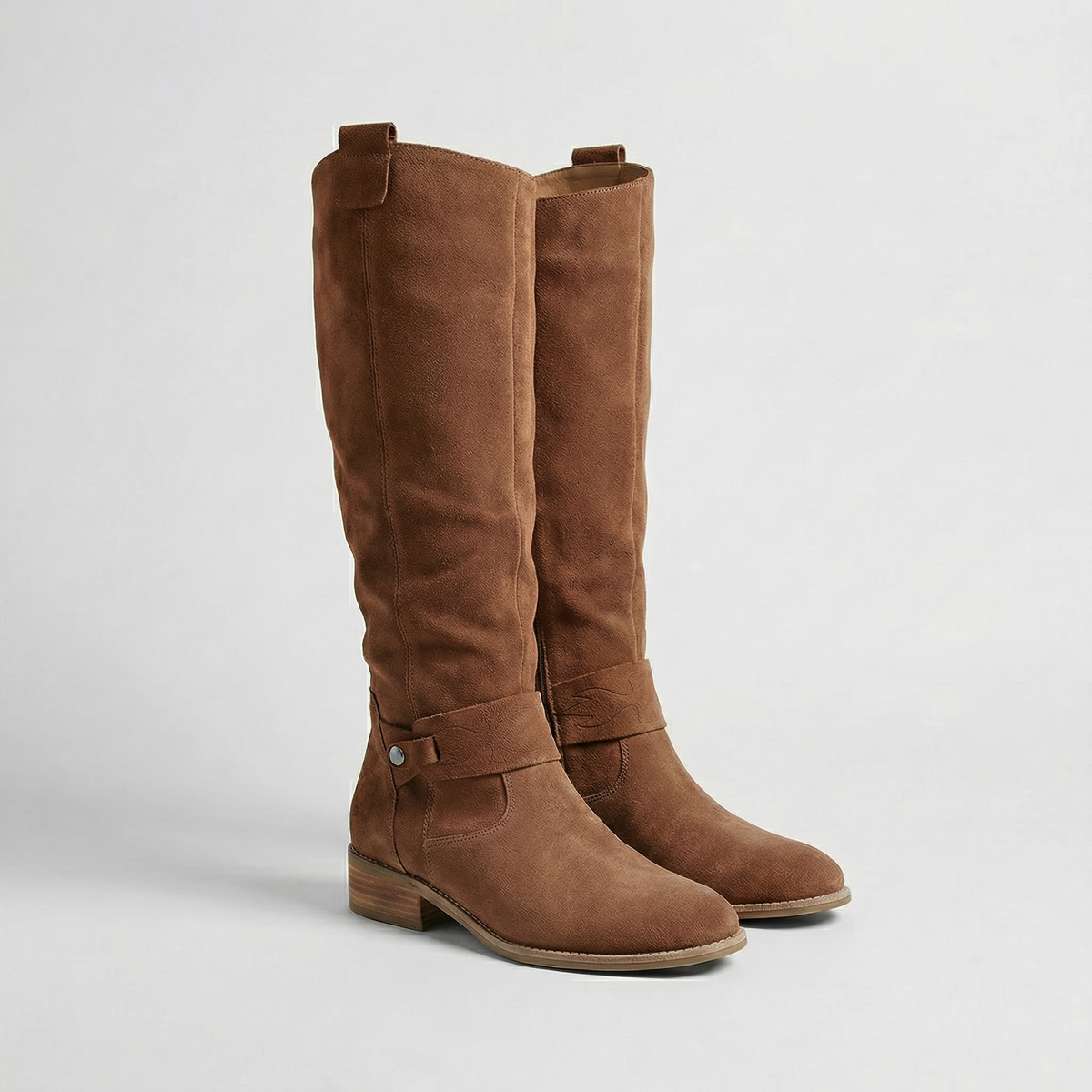 Lyla | Chic Slouchy Knee High Boots with Buckle Strap