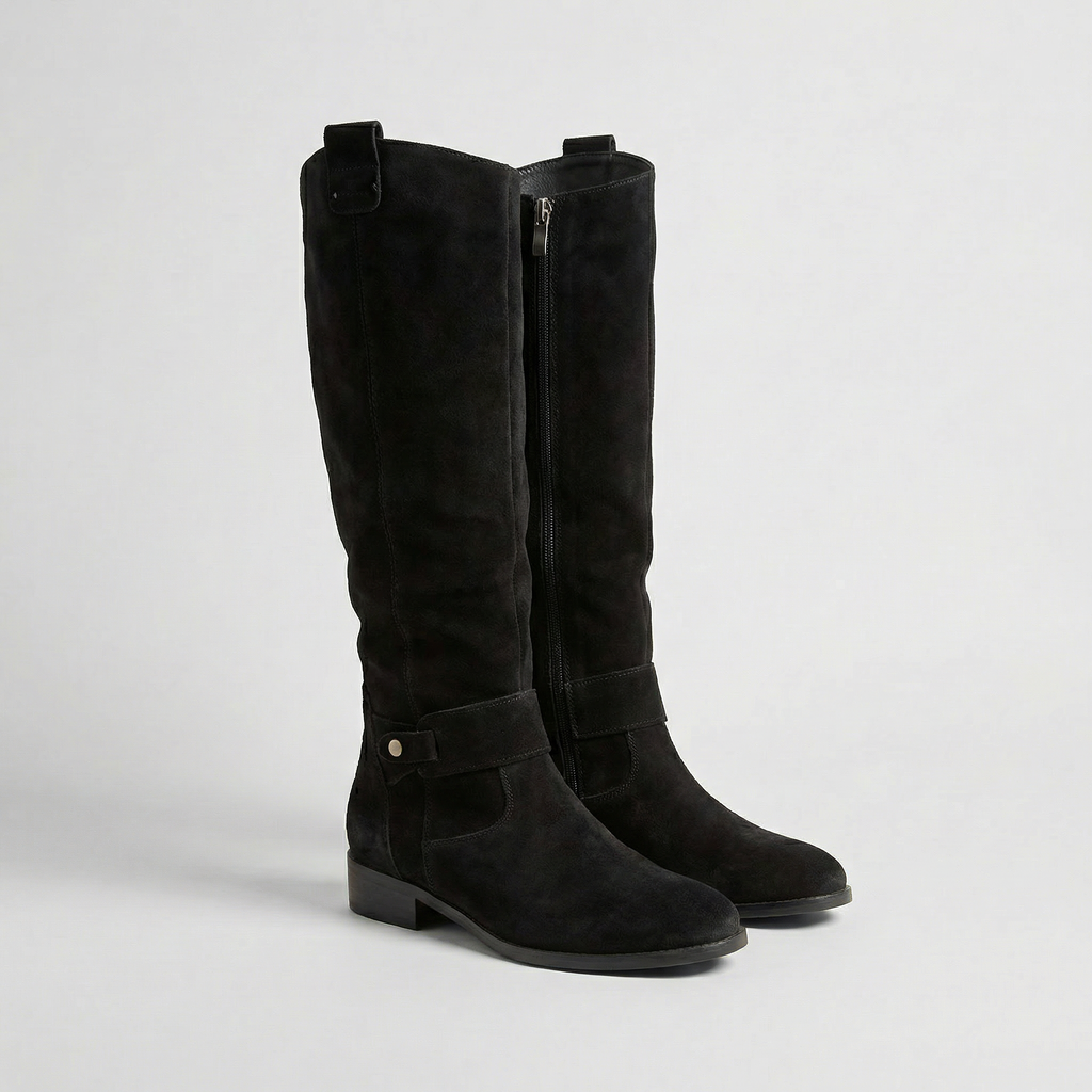 Lyla | Chic Slouchy Knee High Boots with Buckle Strap