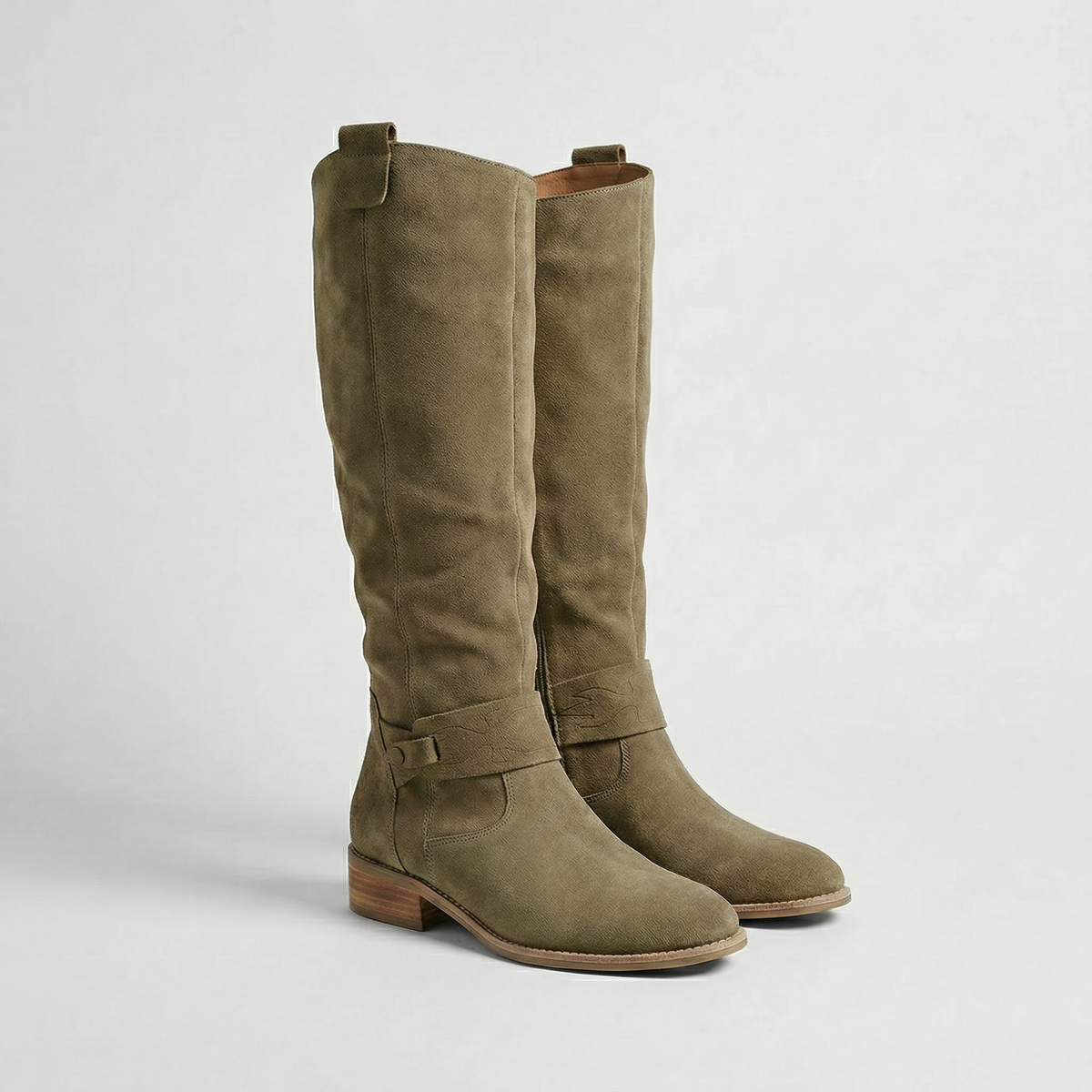 Lyla | Chic Slouchy Knee High Boots with Buckle Strap