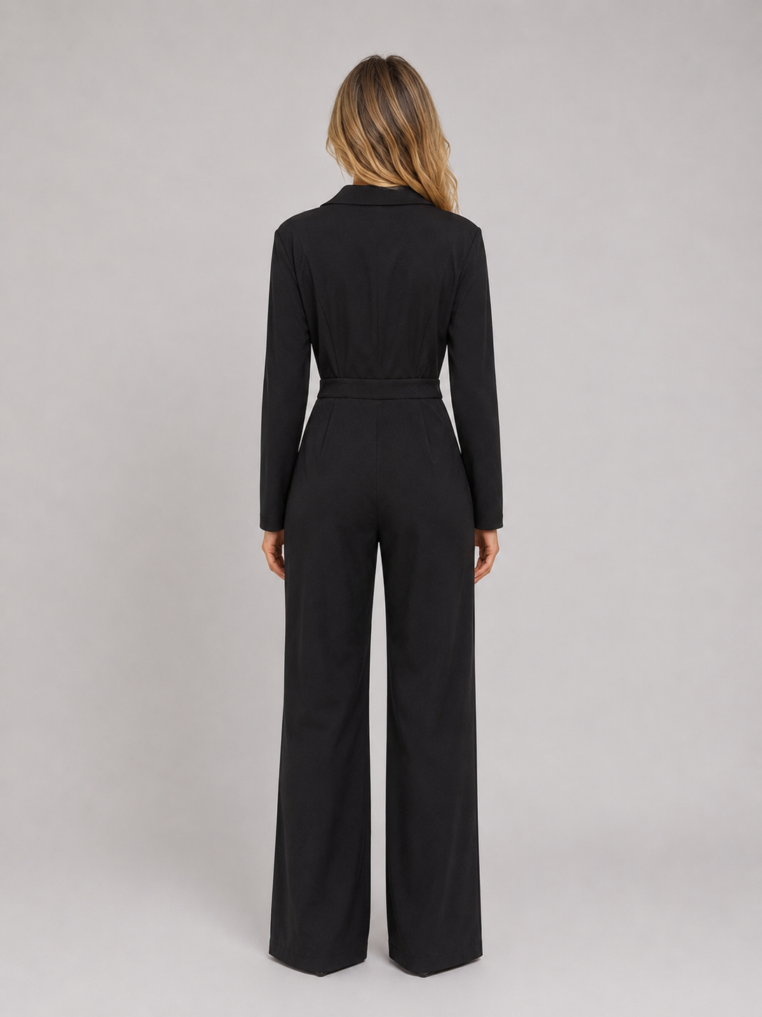 Lyla | Graceful Wrap Front Tailored Wide Leg Jumpsuits