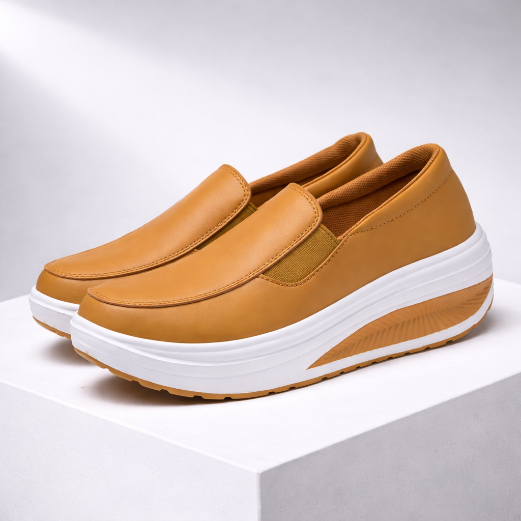 Mabel | Polished Slip-On Platform Orthopedic Shoes