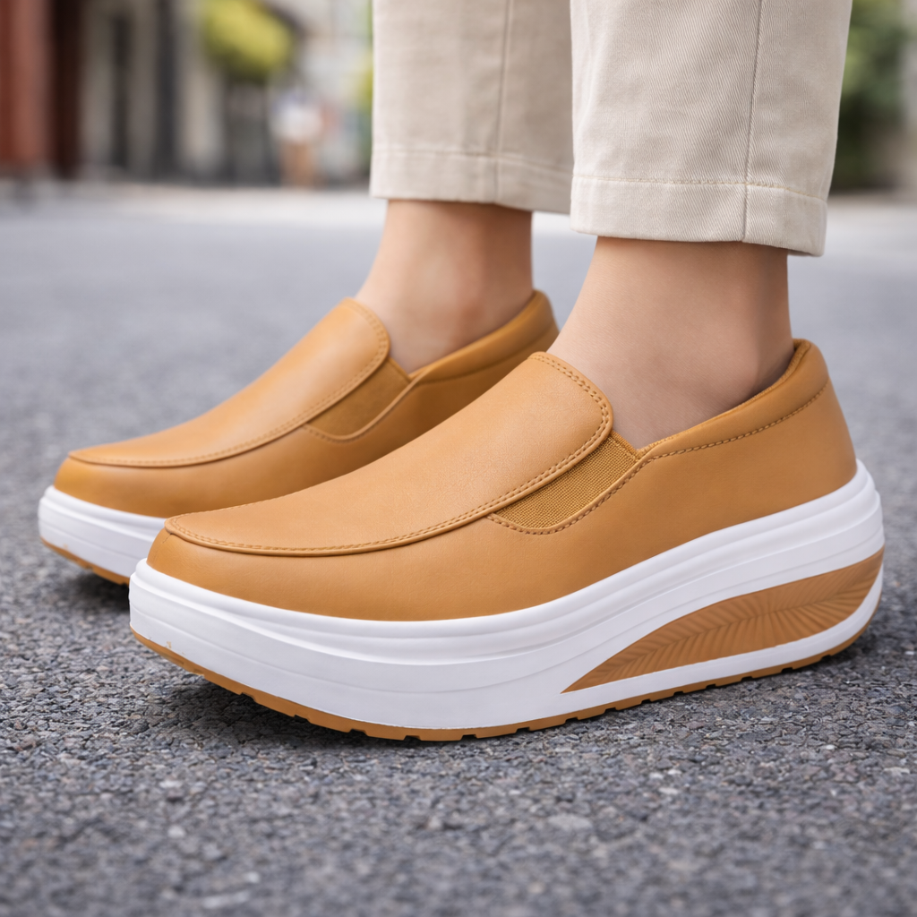 Mabel | Polished Slip-On Platform Orthopedic Shoes