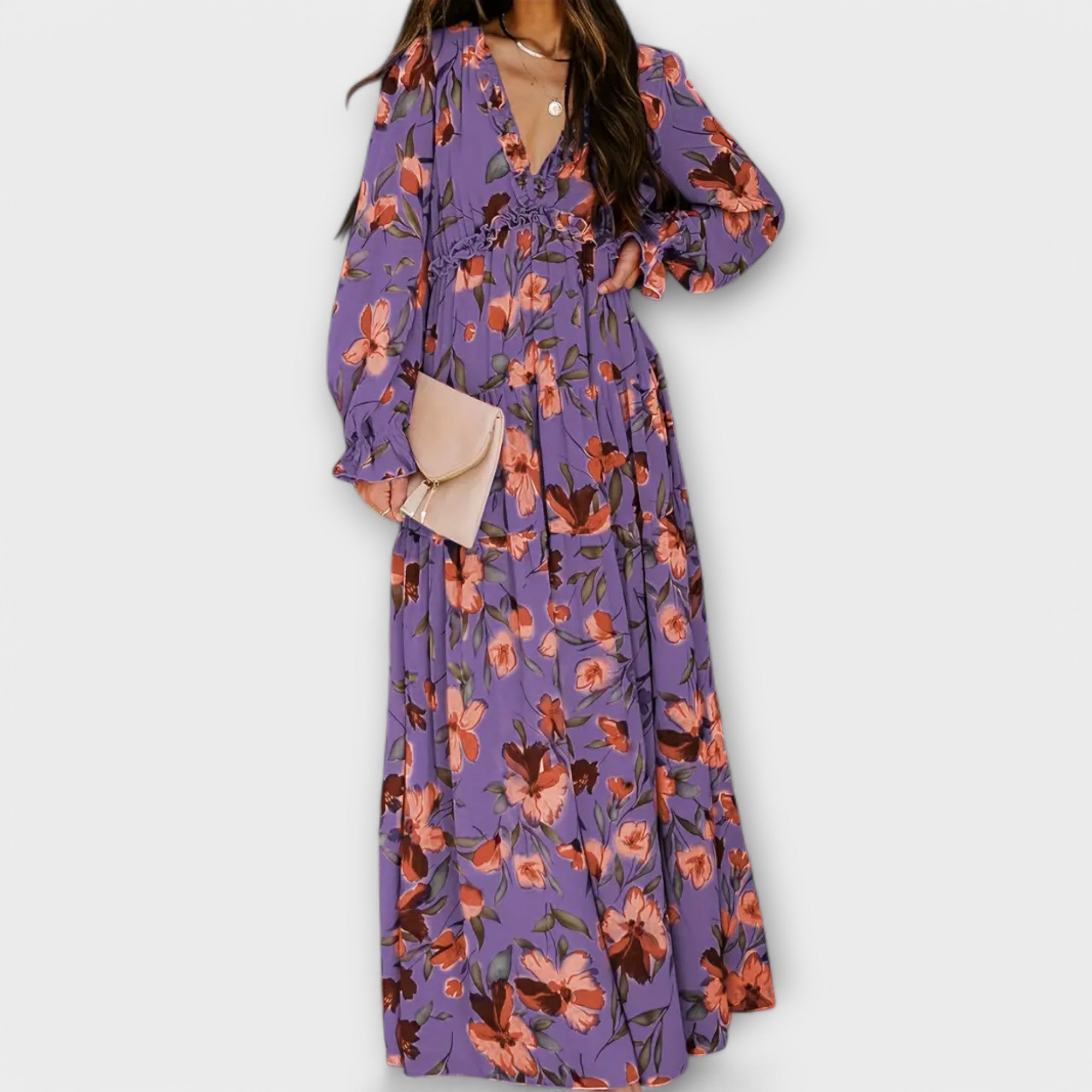 Mabel | Stylish Floral Tiered Maxi Cocktail Dress