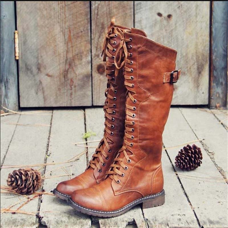 Maeve | Chic Knee High Lace-Up Riding Boots