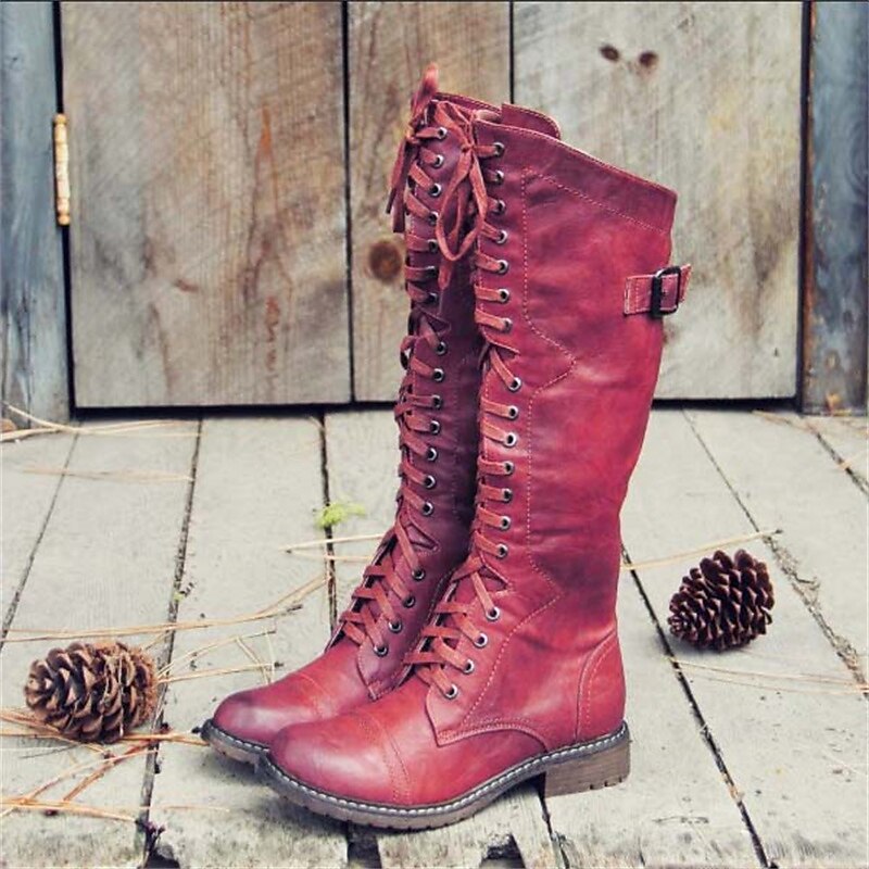 Maeve | Chic Knee High Lace-Up Riding Boots