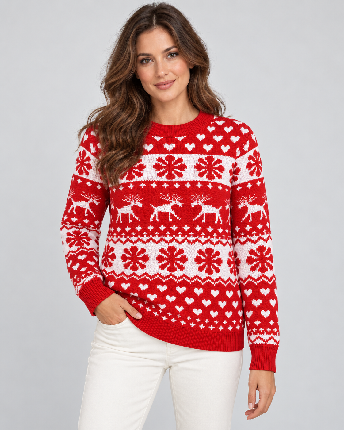 Maeve | Cosy Fair Isle Reindeer Ladies Xmas Jumpers