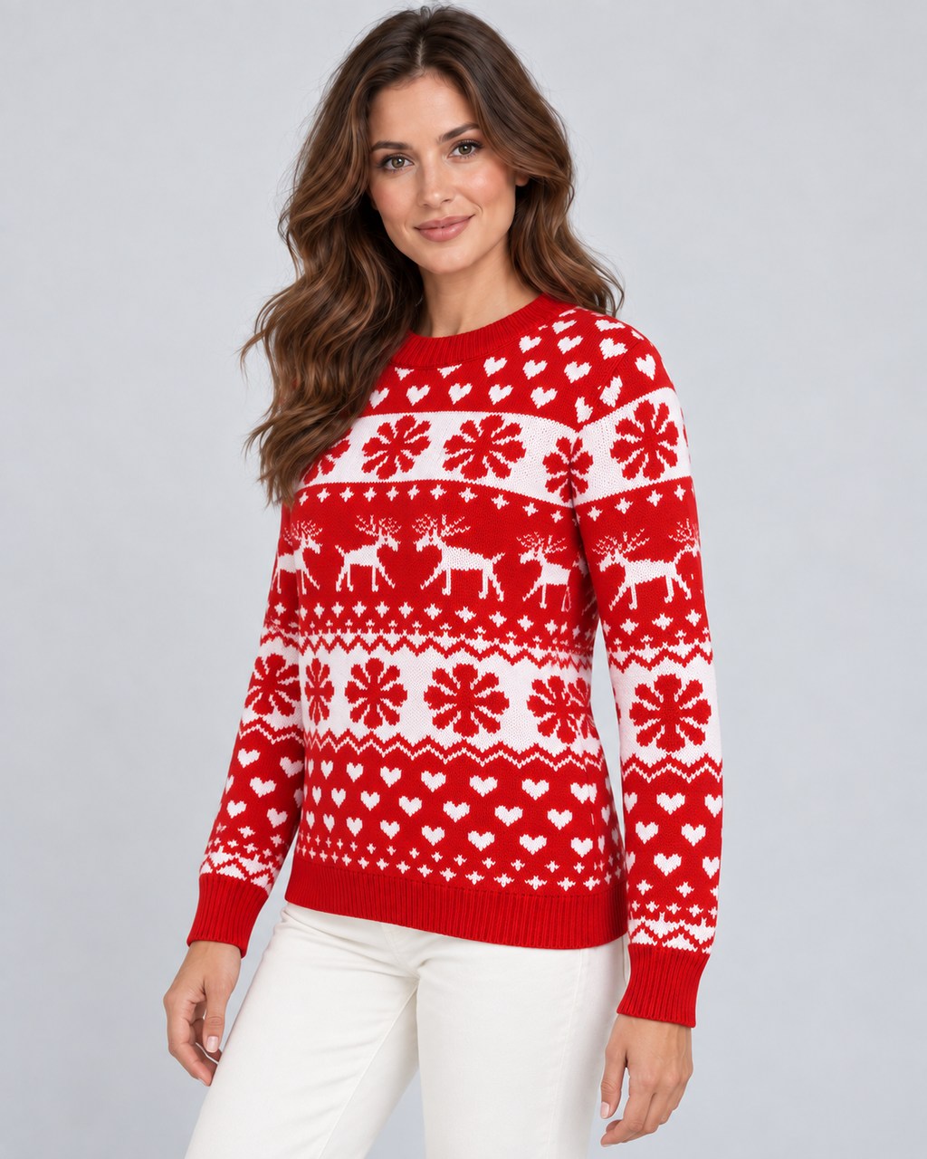Maeve | Cosy Fair Isle Reindeer Ladies Xmas Jumpers
