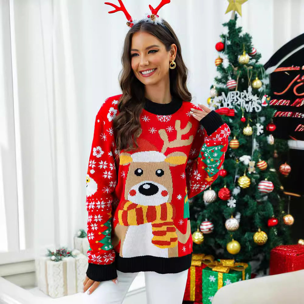 Maeve | Effortless Reindeer Print Ladies Xmas Jumpers