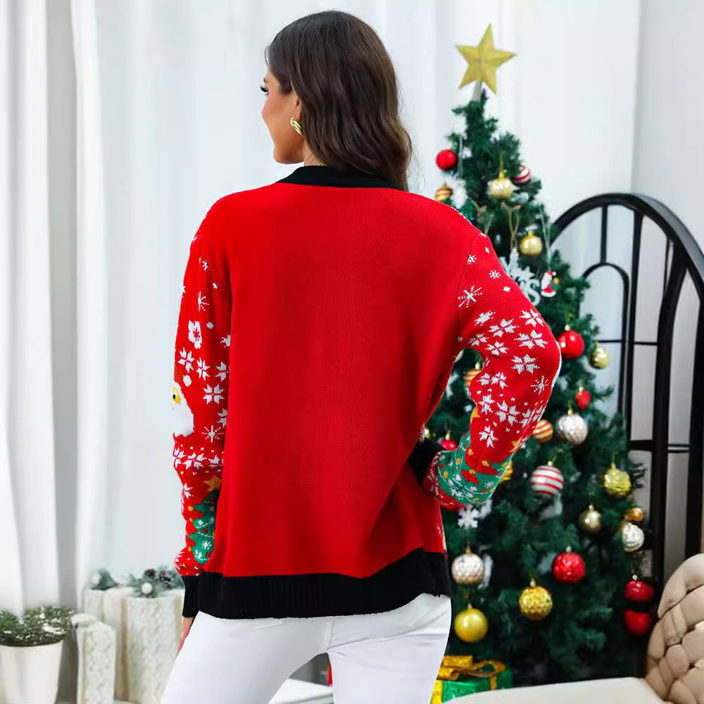 Maeve | Effortless Reindeer Print Ladies Xmas Jumpers