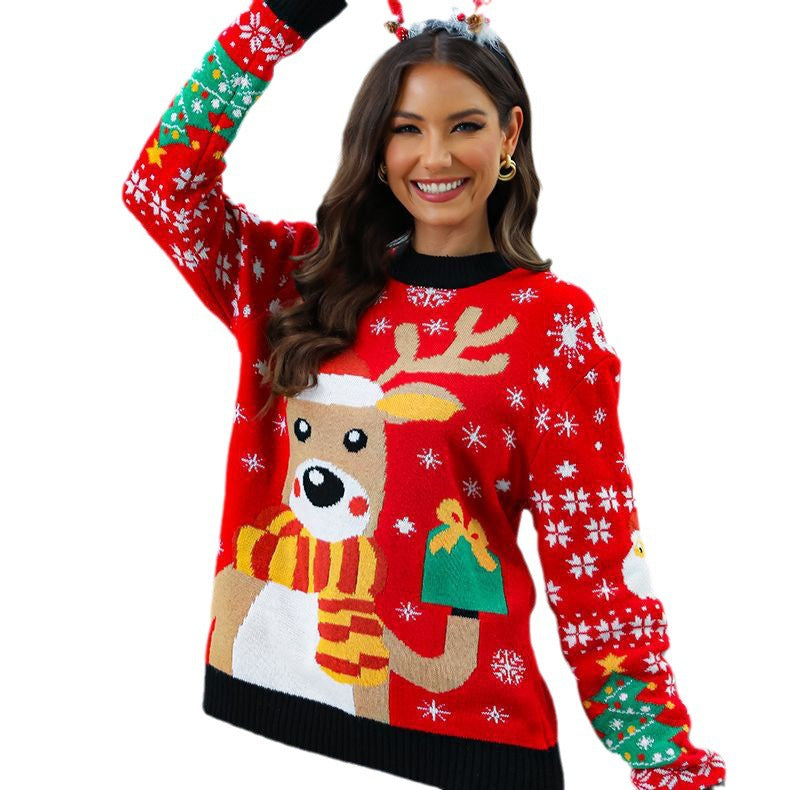 Maeve | Effortless Reindeer Print Ladies Xmas Jumpers