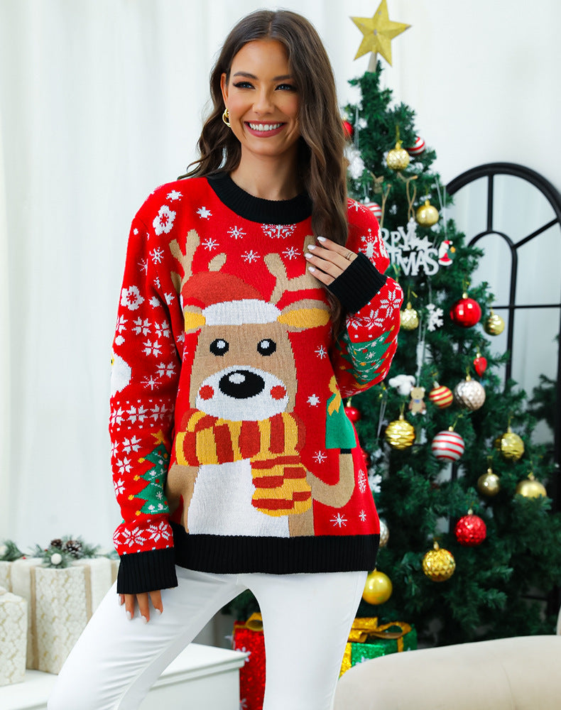 Maeve | Effortless Reindeer Print Ladies Xmas Jumpers