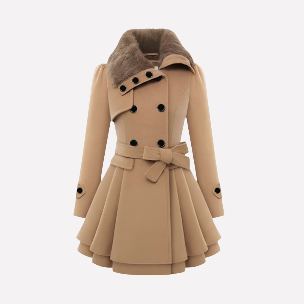 Maeve | Polished Belted Fit-and-Flare Trench Coat