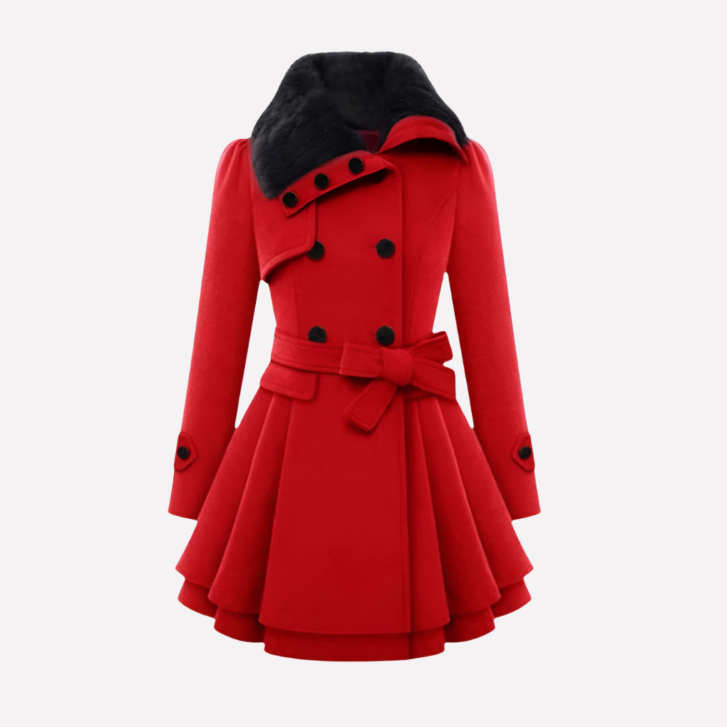 Maeve | Polished Belted Fit-and-Flare Trench Coat
