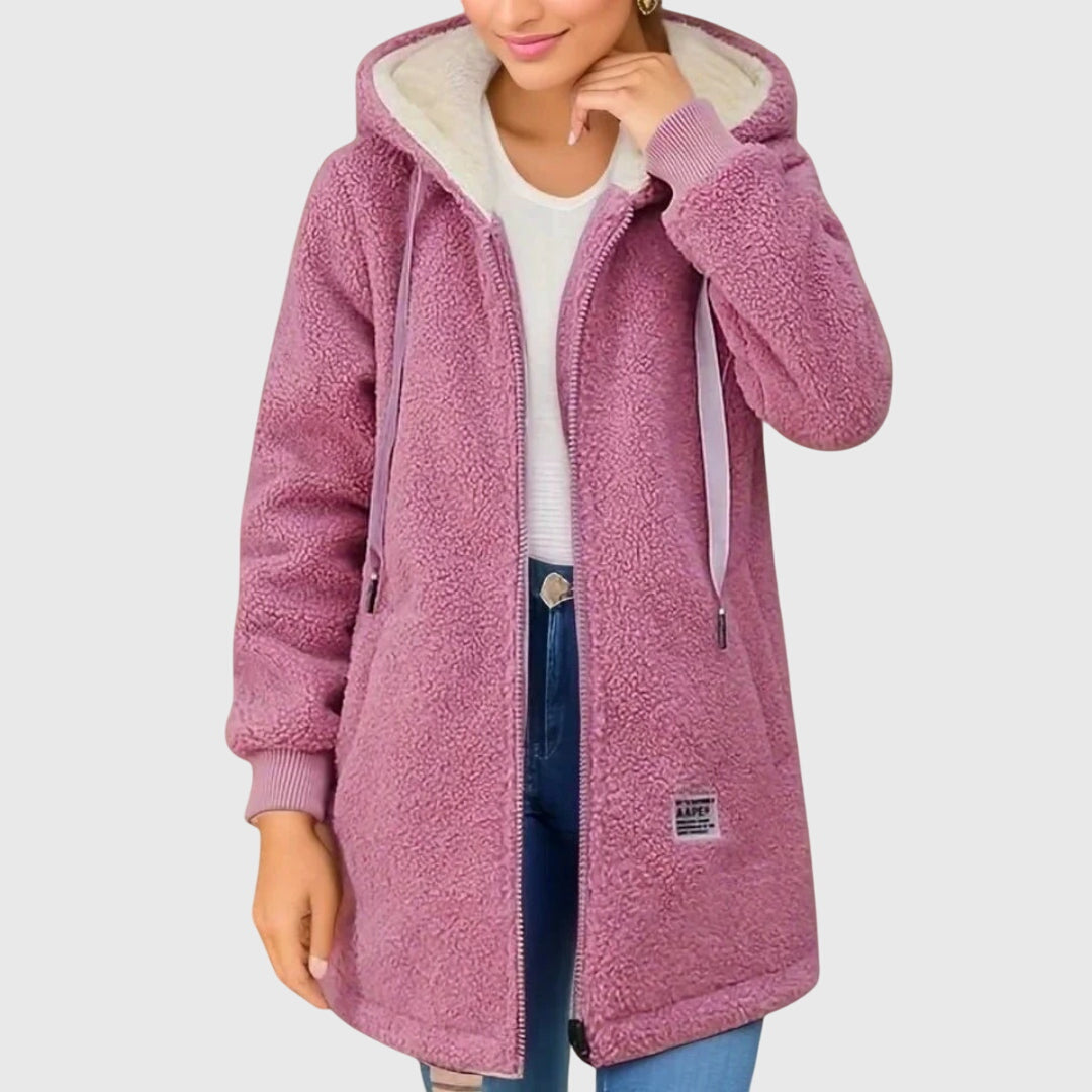 Maeve | Stylish Longline Hooded Fleece Jacket