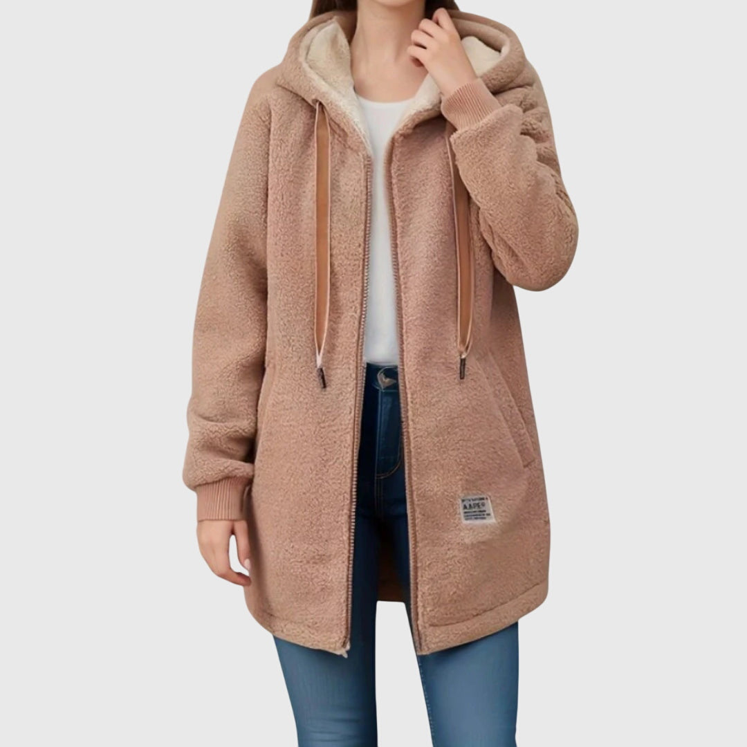 Maeve | Stylish Longline Hooded Fleece Jacket