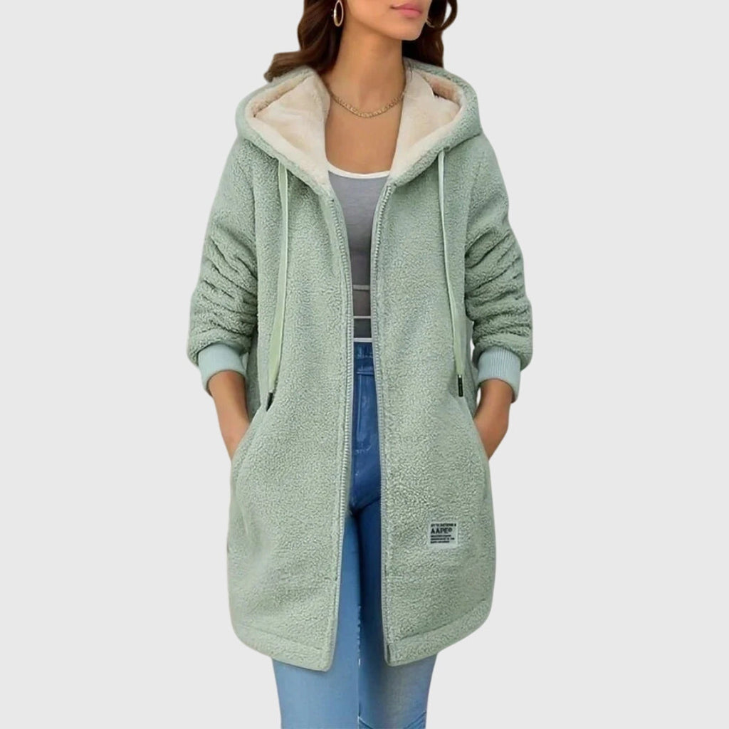 Maeve | Stylish Longline Hooded Fleece Jacket