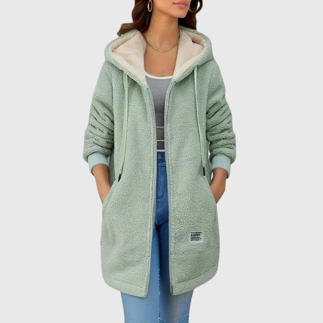 Maeve | Stylish Longline Hooded Fleece Jacket