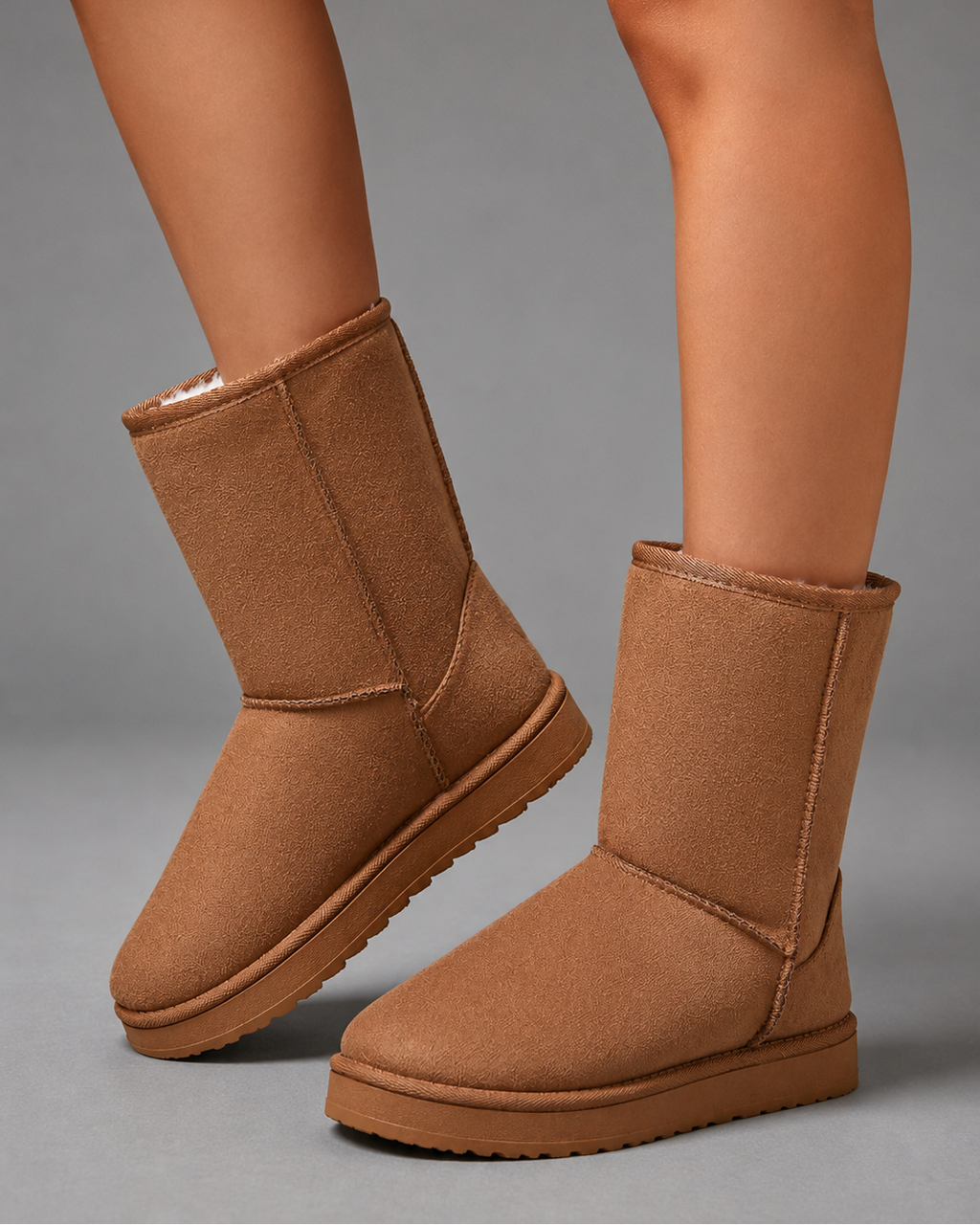 Maisie | Chic Wide Fit Boots Sheepskin-Style Mid-Calf Winter Boots